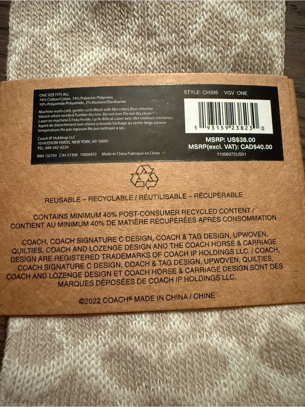 Coach Ankle Socks - 2 Pack. NWT